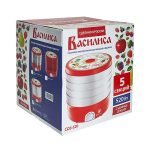 Электросушилка для овощей и фруктов ВАСИЛИСА СО3-520 520Вт 5 секций, красная, с белыми секциями (1/)