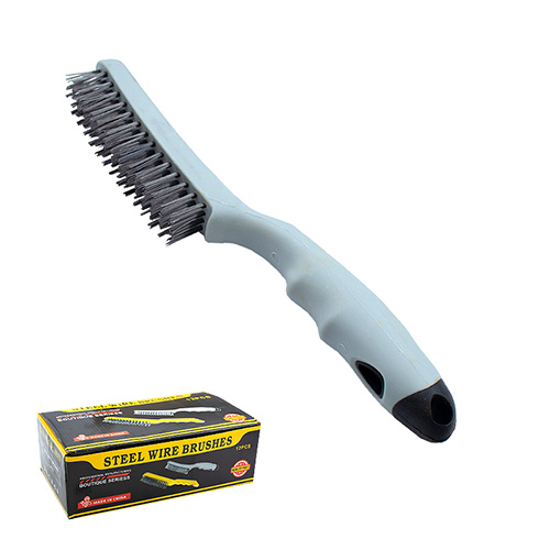 Щетка по металлу 4-х рядная жесткая серая Steel Wire Brushes (1/12)