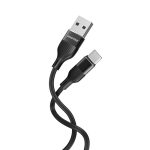 Кабель для зарядки и передачи данных S72 USB - Type C черный,3А.силик,1 м,Smartbuy (1/50)