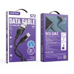 Кабель для зарядки и передачи данных S72 USB - Type C черный,3А.силик,1 м,Smartbuy (1/50)