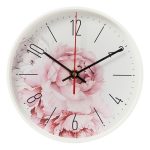 Часы настенные РУБИН ПИОНЫ круг d-19,5см корпус белый (1/10)