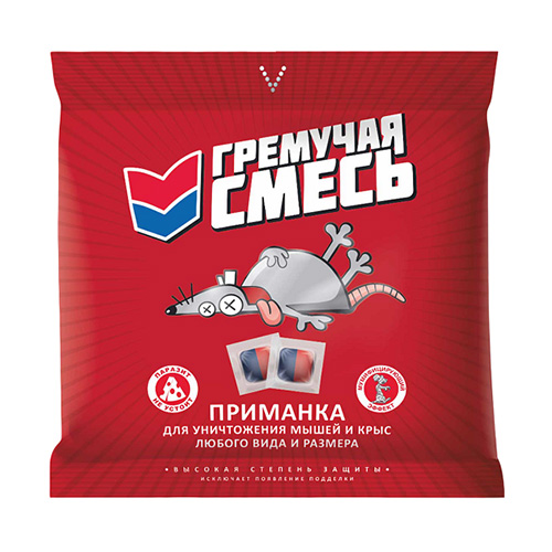 Средство от грызунов (тесто-брикет двойной) ГРЕМУЧАЯ СМЕСЬ 100гр (1/100)