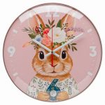 Часы настенные РУБИН ЗАЙКА круг d-25см, основание бежевое (1/10)