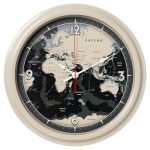 Часы настенные РУБИН КАРТА МИРА круг d-48см, корпус хаки (1/5)