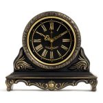 Часы настольные РУБИН КЛАССИКА 33,5*29см, корпус черный с золотом (1/5)