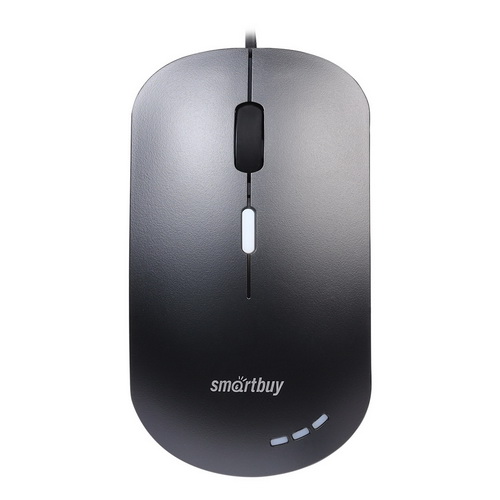 Мышь проводная беззвучная с подсветкой Smartbuy 288 черная USB 106х60х31
