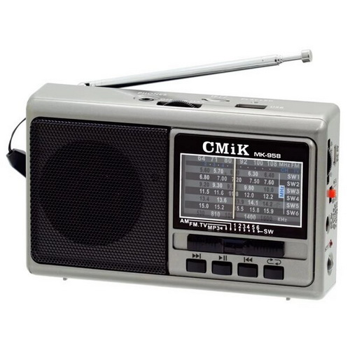 Приемник MK-958 9 band FM 64-108MHz/AM/SW1-6 USB TF аккум18650, шнурUSB, фонарь Приемник MK-958 9 band FM 64-108MHz/AM/SW1-6 USB TF аккум18650, шнурUSB, фонарь
