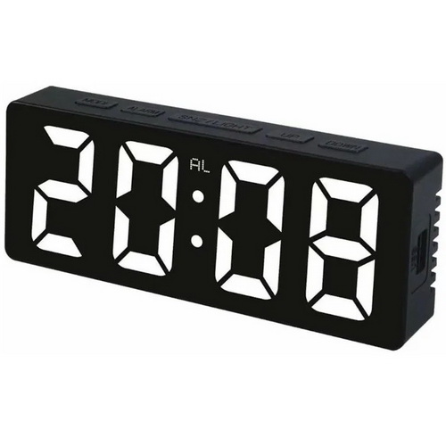 Часы-будильник электронные DS-3806 белые цифры